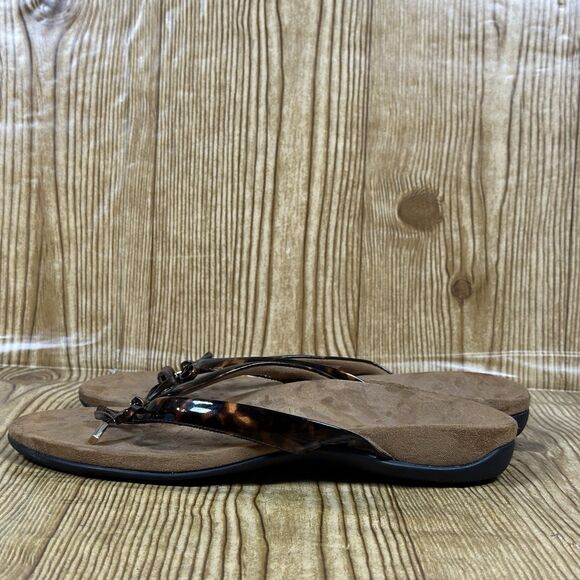 VIONIC Bella II Tortoise Shell Print Strap Comfort Flip Flop Sandals Women’s 9 - Picture 5 of 15